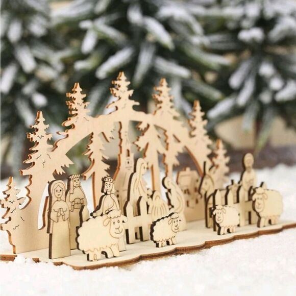 Wood Nativity Set - Picture 2 of 8